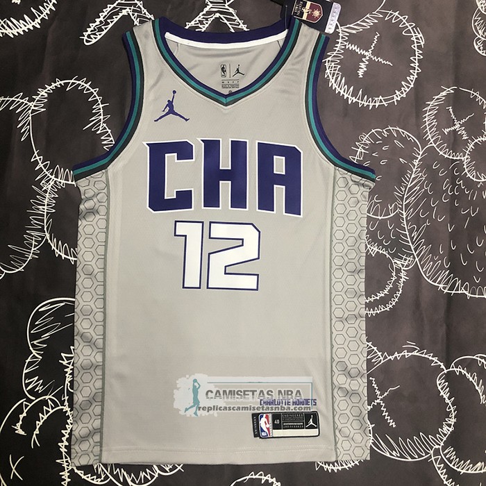 Camiseta Charlotte Hornets Kelly Oubre JR. NO 12 Ciudad Edition Gris